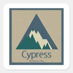 Cypress Provincial Park Rustic Fyrkantigt Klistermärke