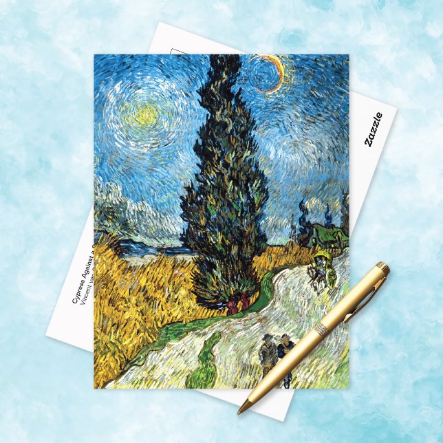 Cypress Starry Himmel Vincent van Gogh Vykort (Skapare uppladdad)