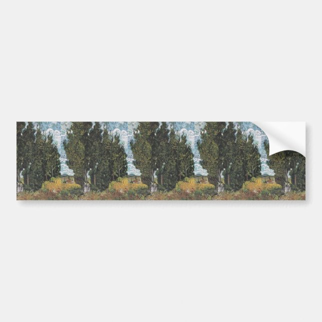 Cypress Träd av Van Gogh Bildekal (Framsidan)