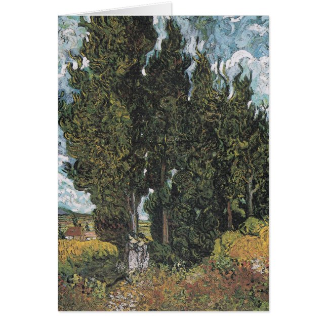 Cypress Träd av Van Gogh Hälsningskort (Framsidan)