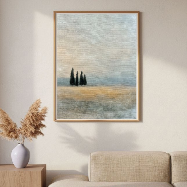 Cypress Trees on the Horizon Minimal Abstract Art Poster (Skapare uppladdad)