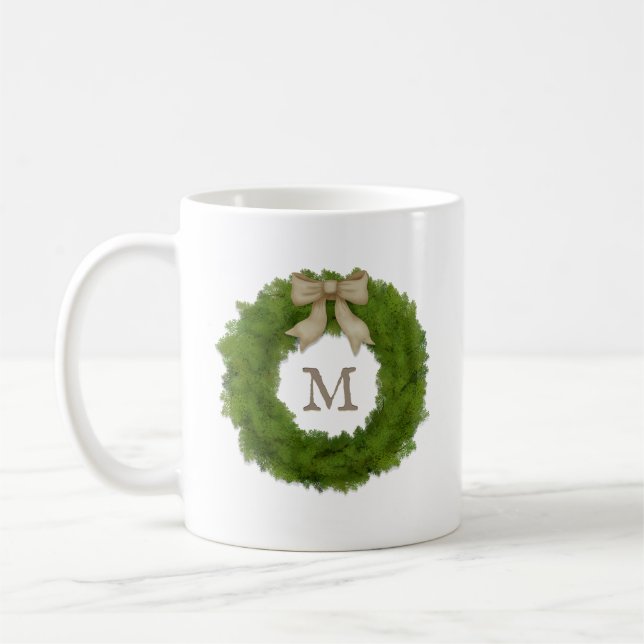 Cypress WAN MED Anpassningsbarna Bow Monogrammad Kaffemugg (Vänster)