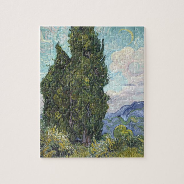 Cypresse av Van Gogh Pussel (Vertikal)