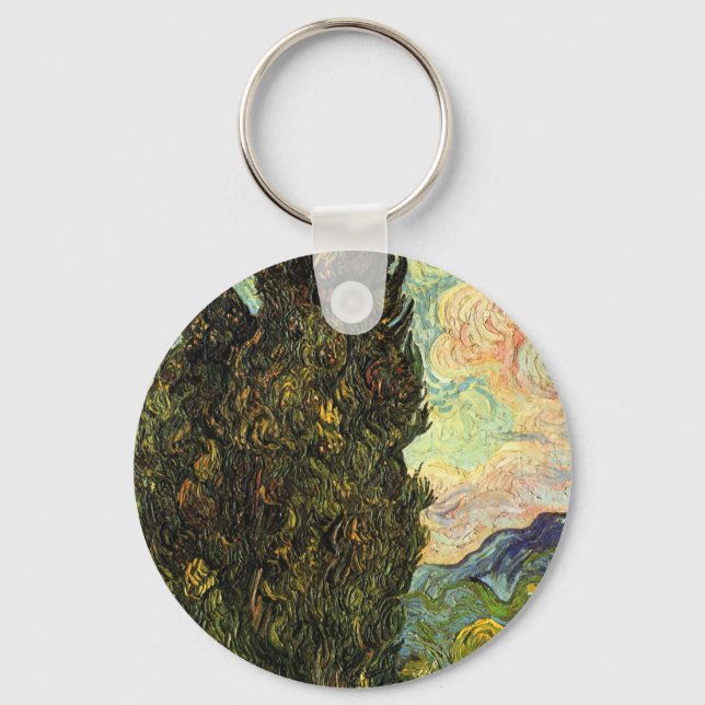 Cypresser av Vincent van Gogh Nyckelring (Framsida)