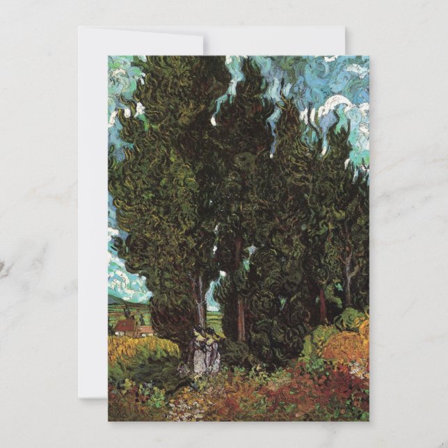 Cypresser med Female Figurer av Vincent van Gogh (Framsida)