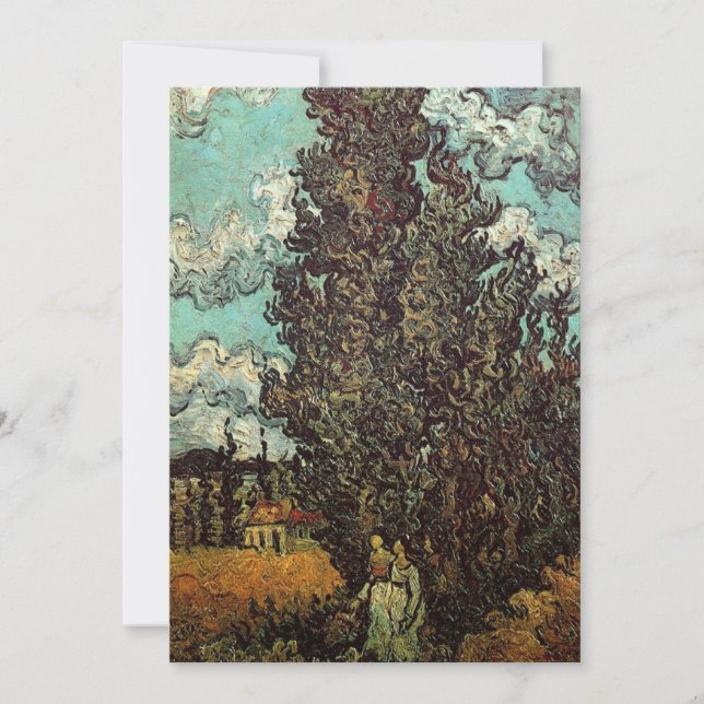 Cypresser och två kvinnor av Vincent van Gogh (Framsida)