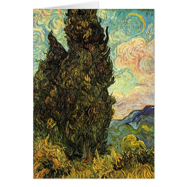 Cypresses av Vincent van Gogh Greeting Card Hälsningskort (Framsidan)