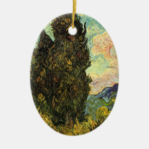 Cypresses av Vincent van Gogh Julgransprydnad Keramik