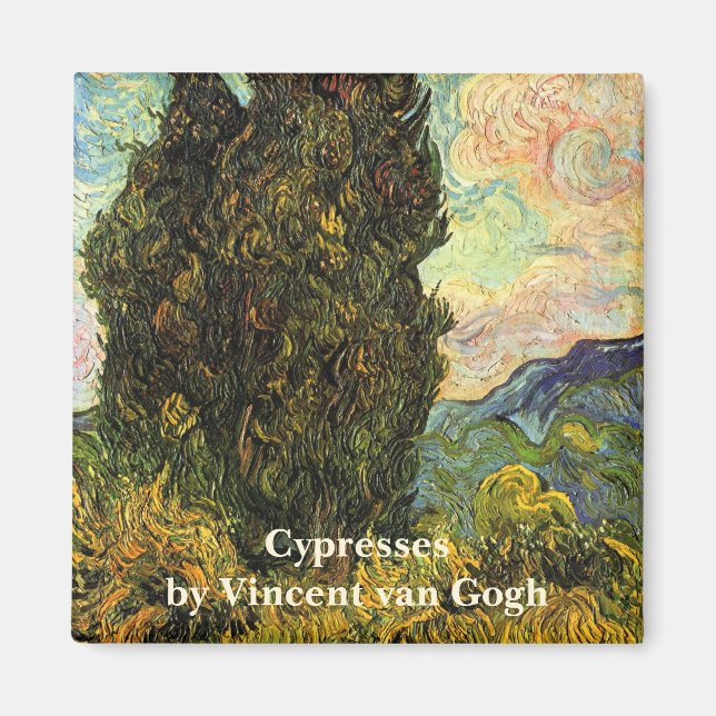 Cypresses av Vincent van Gogh Magnet (Framsidan)