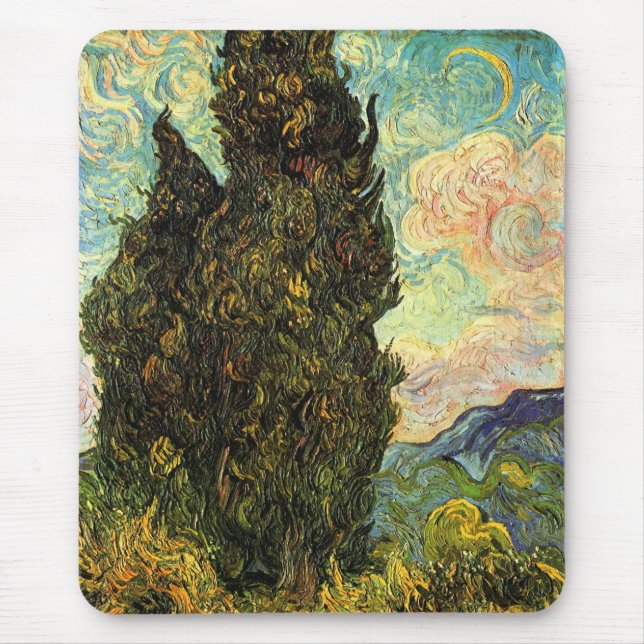 Cypresses av Vincent van Gogh Musmatta (Framsidan)