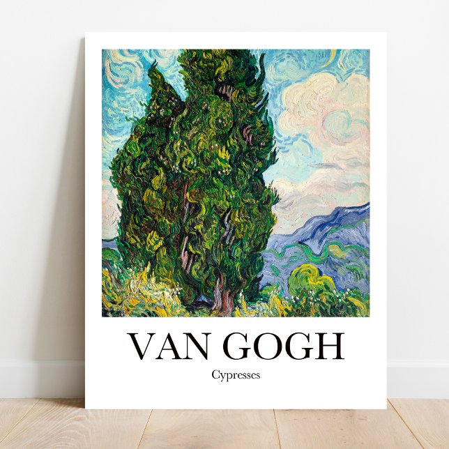 Cypresses av Vincent Van Gogh Poster (Van Gogh's Bold Cypresses: A masterpiece for your walls. High-quality art poster)
