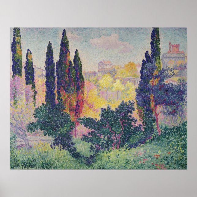 Cypresses i Cagnes 1908 Poster (Framsidan)