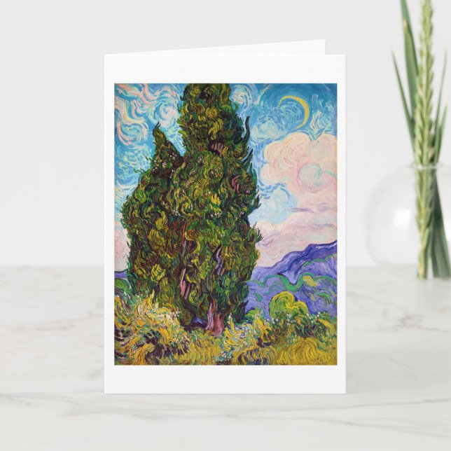 Cypresses, Van Gogh Kort (Framsida)