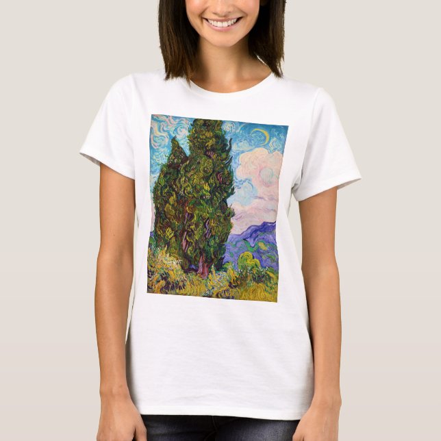 Cypresses, Van Gogh T Shirt (Framsida)