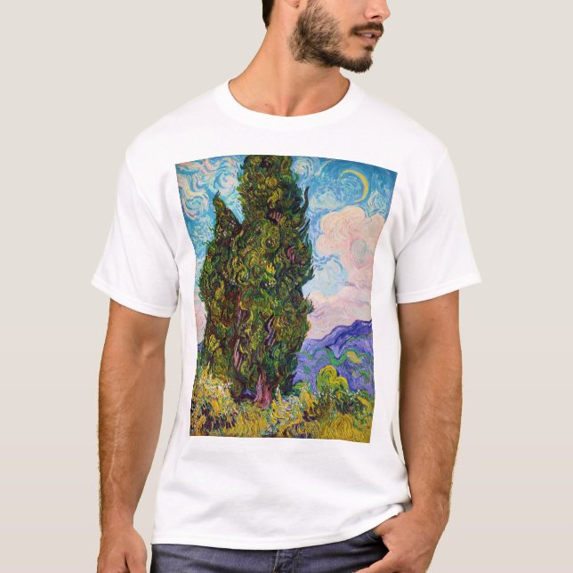 Cypresses, Van Gogh T Shirt (Framsida)