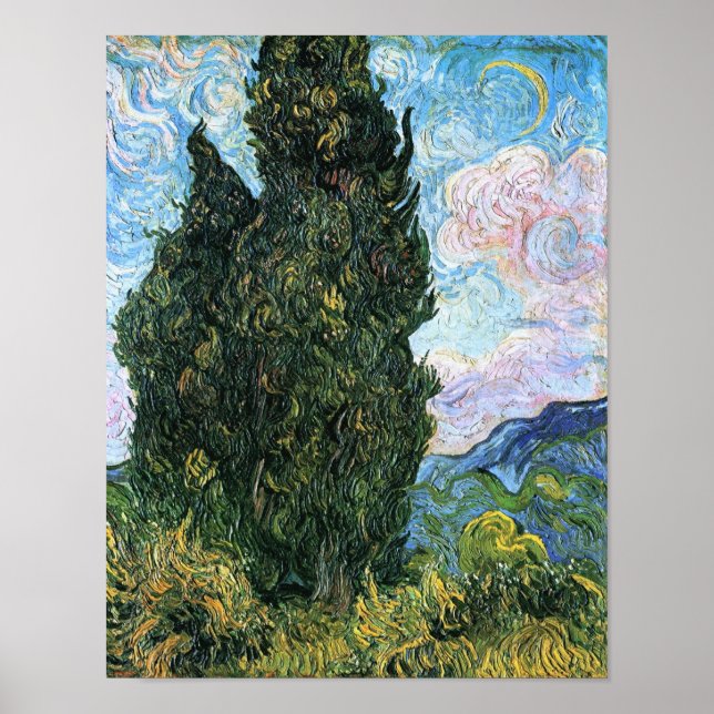 Cypresses, Vincent van Gogh Fine Art Poster (Framsidan)