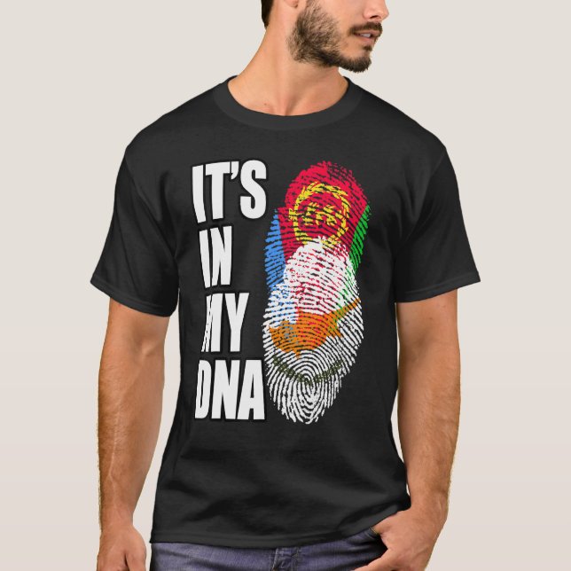 Cypriot och eritrean Mix DNA-Flagga T Shirt (Framsida)