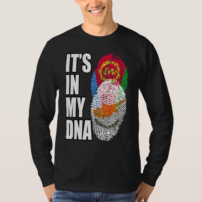 Cypriot och eritrean Mix DNA-Flagga T Shirt (Framsida)