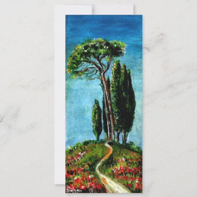 CYPRRESSTRÄD OCH MEDITERRAN TALL I TUSCANY INBJUDNINGAR (Framsida)