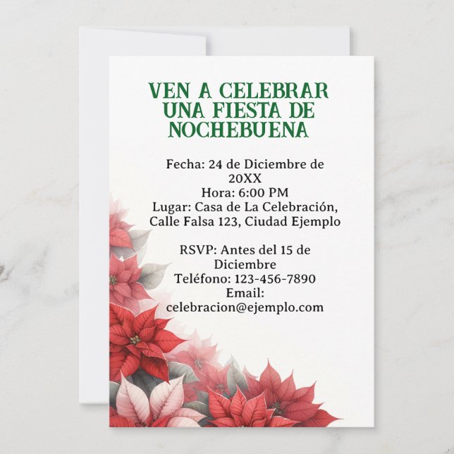 Cyprus ación para Fiesta de Nochebuena Spanska Inbjudningar (Framsida)