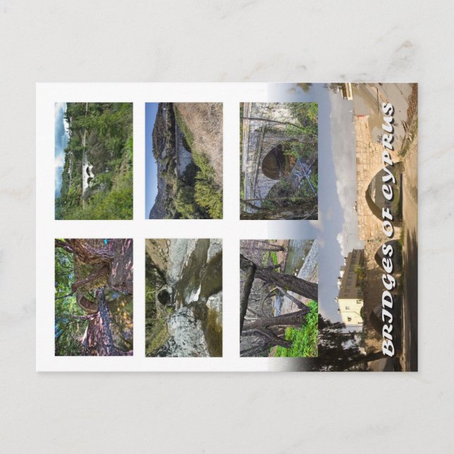 Cyprus-broar på vykortsbrygga kelefos trimiklini vykort (Framsida)