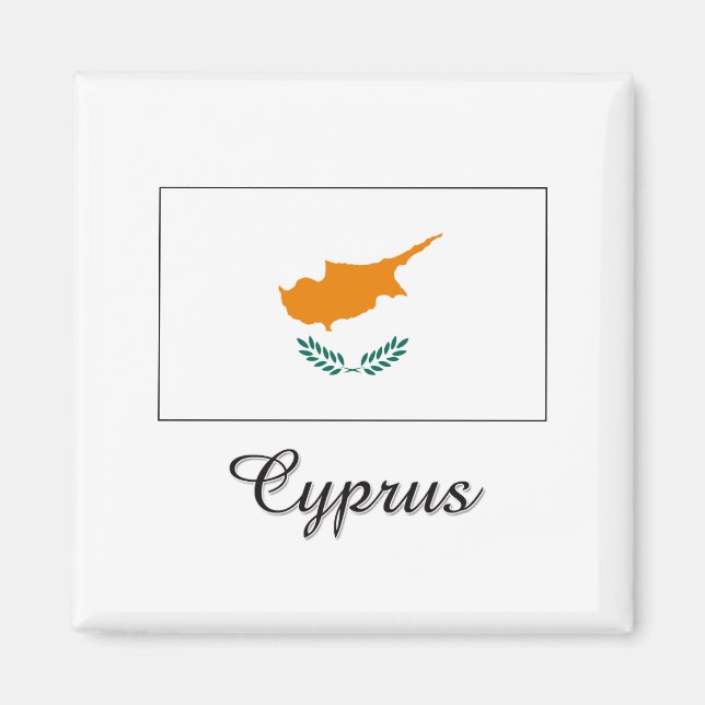 Cyprus Flagga Design Magnet (Framsidan)