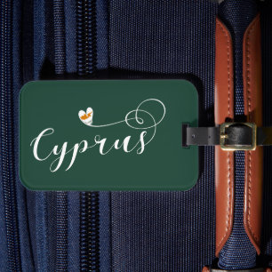 Cyprus Flagga Heart, Cypern Bagagebricka