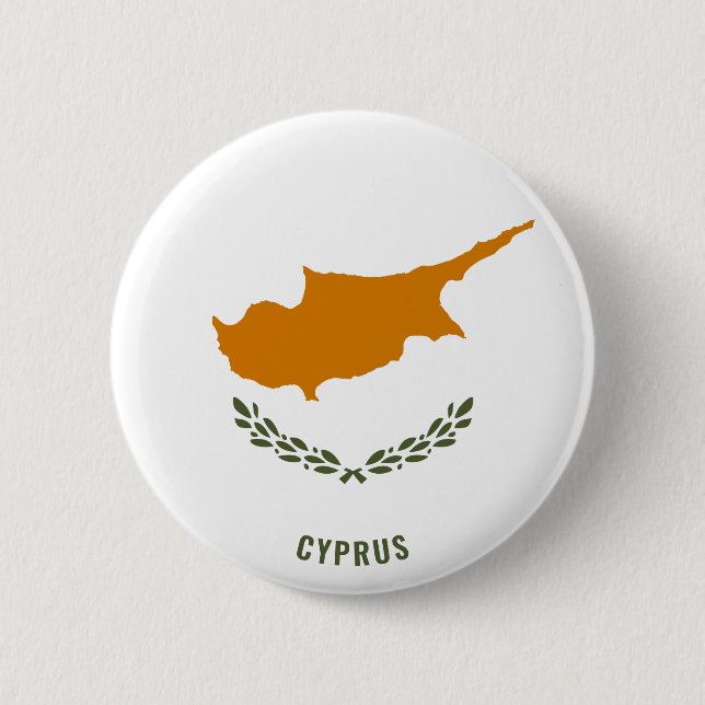 Cyprus Flagga Patriotic Button Knapp (Framsida)