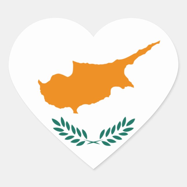 cyprus hjärtformat klistermärke (Framsida)