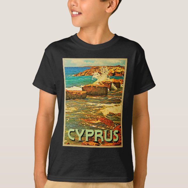 Cyprus Rocky Shore T Shirt (Framsida)