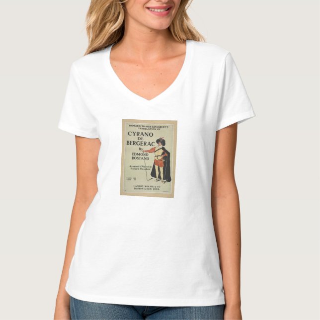 Cyrano de Bergerac Vintage Bookcover T-Shirt (Framsida)