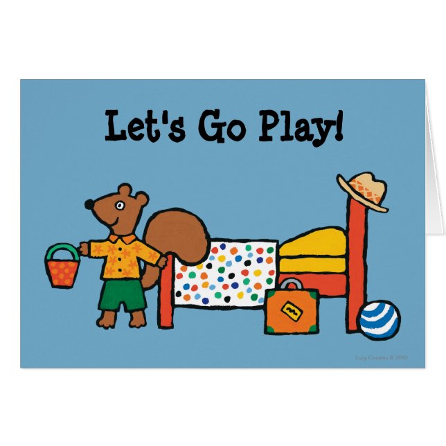 Cyril ekorren på semester hälsningskort (Framsidan Horizontal)