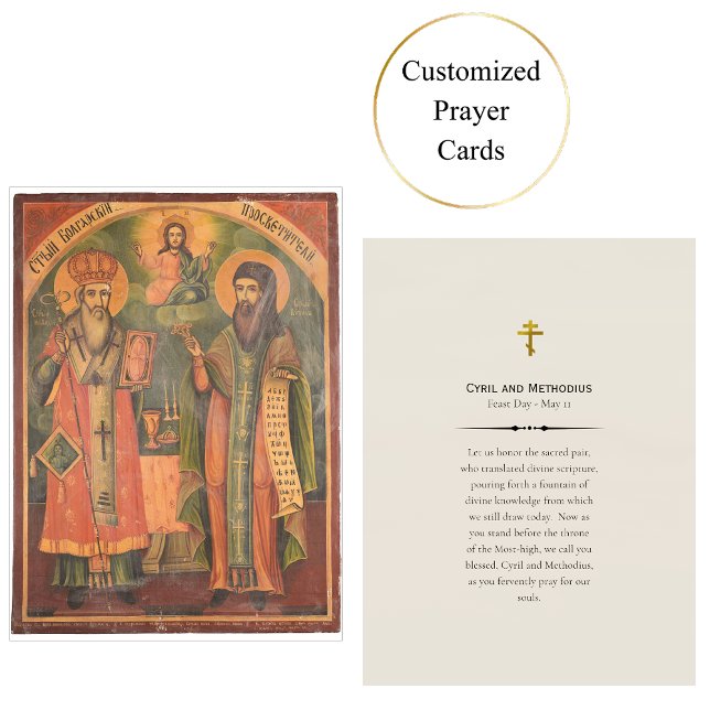 Cyril och Methodius Orthodox Christian Prayer Card Placeringskort (Skapare uppladdad)