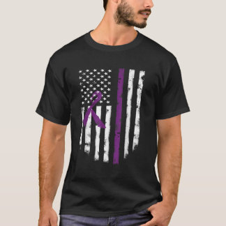 Cystic Fibrosis Awareness American Flagga Rib T Shirt