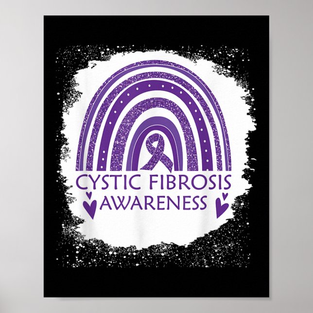 Cystic fibrosis Awareness Bleached Rainbow Lila Poster (Framsidan)