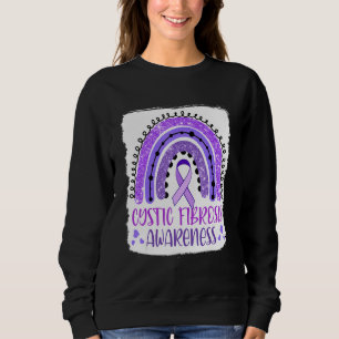 Cystic fibrosis Awareness Bleached Rainbow Lila T Shirt