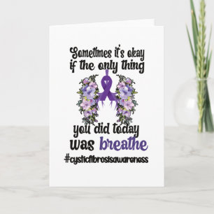 Cystic Fibrosis Awareness CF Warrior Lila Ribbon Kort
