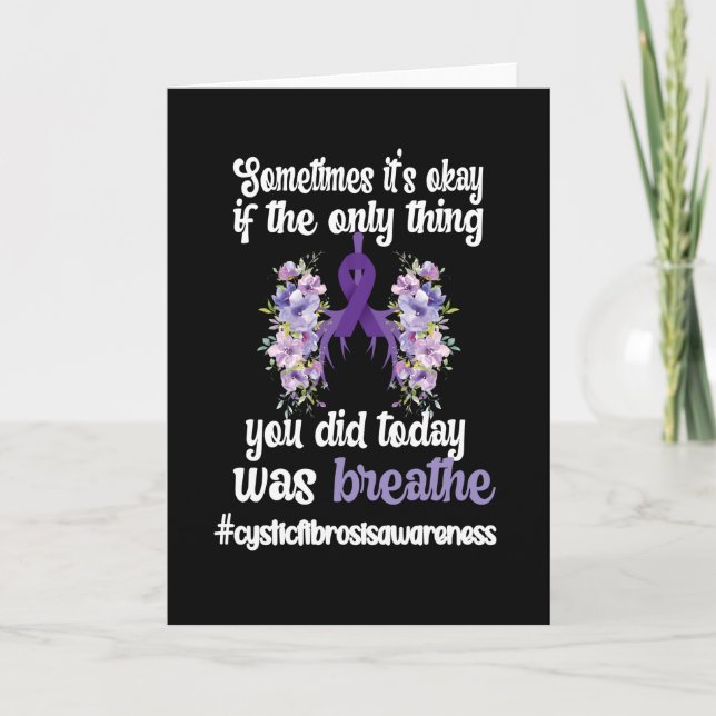 Cystic Fibrosis Awareness CF Warrior Lila Ribbon Kort (Framsida)
