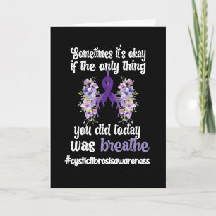 Cystic Fibrosis Awareness CF Warrior Lila Ribbon Kort