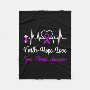 Cystic Fibrosis Awareness Heartslag Christian Cros Fleecefilt