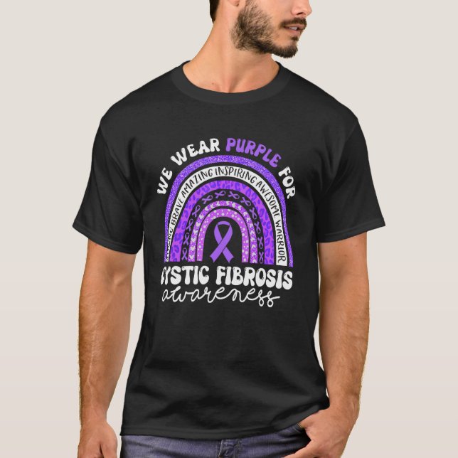 Cystic Fibrosis Awareness Tee We Wear Purple CF Ra (Framsida)