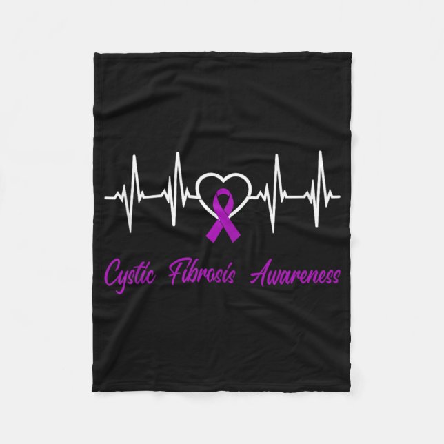Cystic fibrosis Awarthot Kärlek Lila Ri Fleecefilt (Framsidan)
