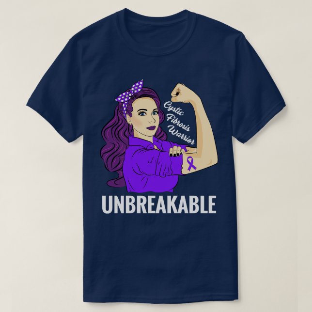 Cystic fibrosis CF Awareness Warrior Unbryable T Shirt (Design framsida)