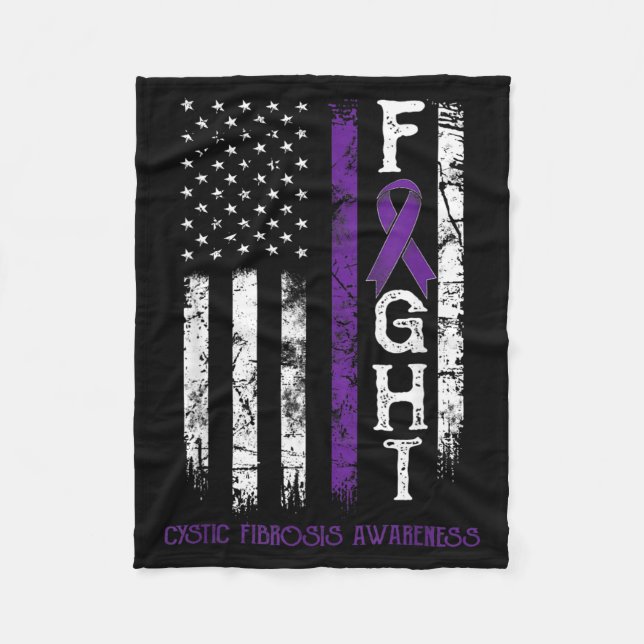 Cystic Fibrosis Krigare USA Flagga Fleecefilt (Framsidan)