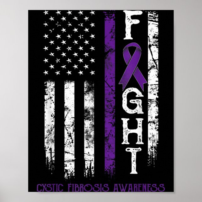 Cystic Fibrosis Krigare USA Flagga Poster (Framsidan)