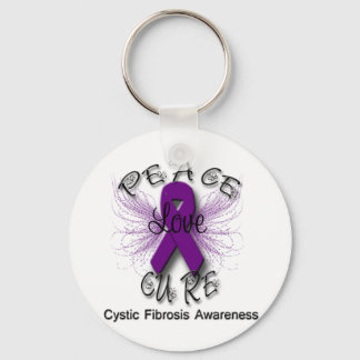 Cystic Fibrosis Peace Kärlek Cure Butterfly 2 Nyckelring