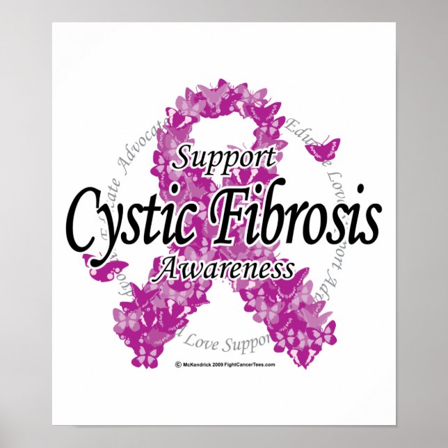 Cystic Fibrosis Ribbon of Butterflies Poster (Framsidan)