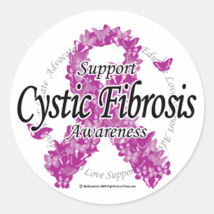 Cystic Fibrosis Ribbon of Butterflies Runt Klistermärke
