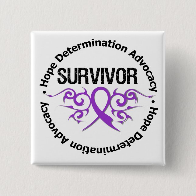 Cystic fibrosis Survivor Tribal Ribbon Knapp (Framsida)