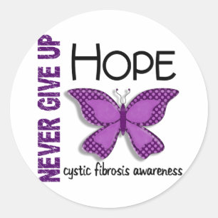 Cystiskt fibros Ge up Hope Butterfly 4.1 Runt Klistermärke